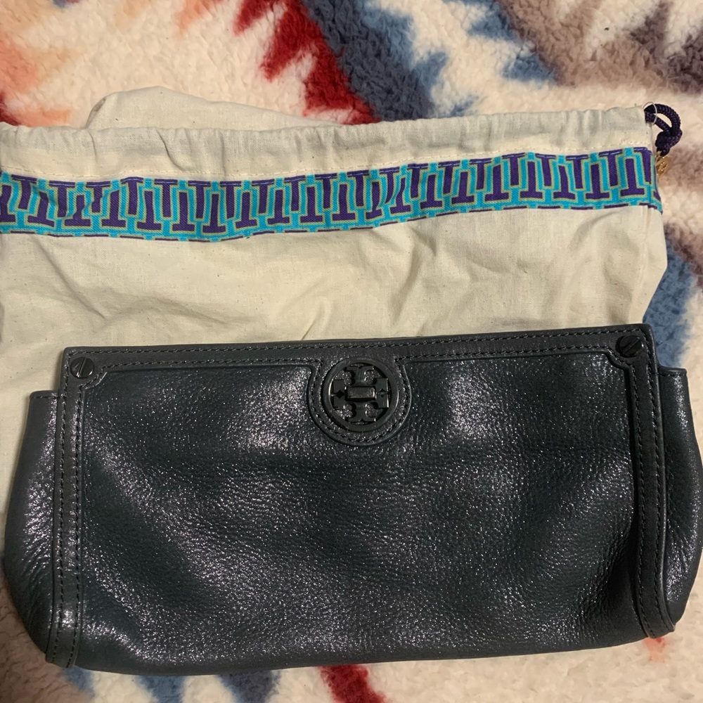 Tory Burch Metallic Leather Clutch